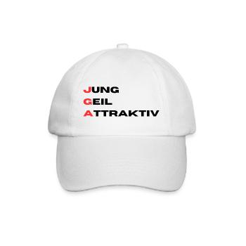 JGA Jung Geil Attraktiv - Baseballkappe - Weiß/Weiß - Vorne