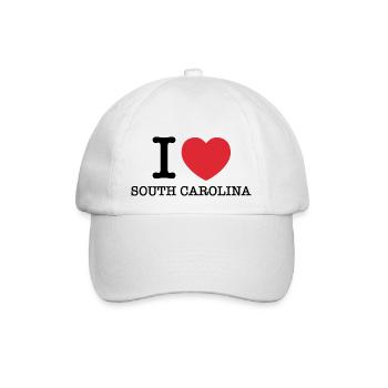 Ich liebe South Carolina | I Herz South Carolina - Baseballkappe - Weiß/Weiß - Vorne