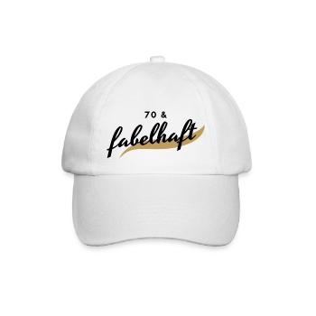 70. Geburtstag, 70 und fabelhaft - Baseballkappe - Weiß/Weiß - Vorne