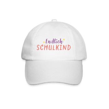 Endlich Schulkind - Baseballkappe - Weiß/Weiß - Vorne