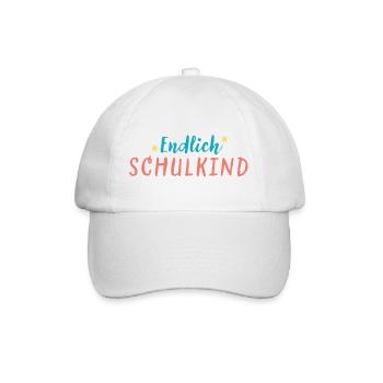Endlich Schulkind - Baseballkappe - Weiß/Weiß - Vorne