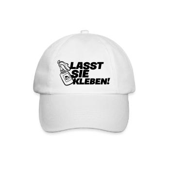 Klimakleber - lasst Sie kleben - Baseballkappe - Weiß/Weiß - Vorne