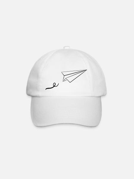 Papierflieger - Baseballkappe - Weiß/Weiß