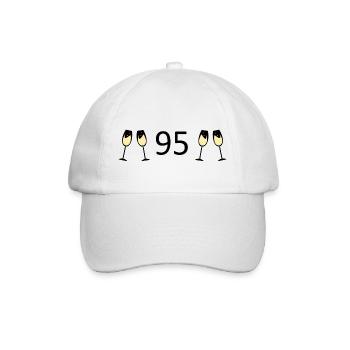 95.Geburtstag 95 Jahre Jubiläum 95 Zahl 95 schwarz - Baseballkappe - Weiß/Weiß - Vorne