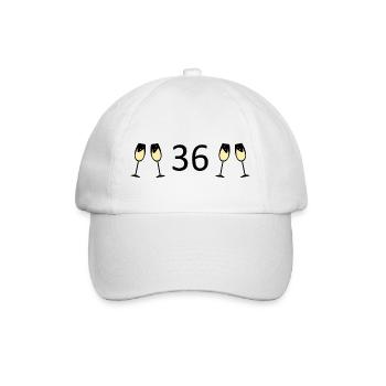 36.Geburtstag 36 Jahre Jubiläum Zahl 36 - Baseballkappe - Weiß/Weiß - Vorne
