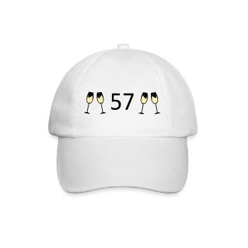 57.Geburtstag 57 Jahre Jubiläum 57 Zahl 57 - Baseballkappe - Weiß/Weiß - Vorne