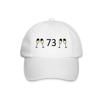 73.Geburtstag 73 Jahre Jubiläum 73 Zahl 73 schwarz - Baseballkappe - Weiß/Weiß - Vorne