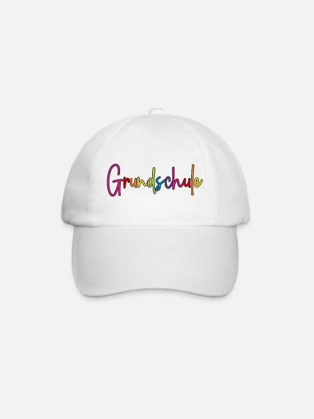 Grundschule Schrift bunt Regenbogen Farben - Baseballkappe - Weiß/Weiß