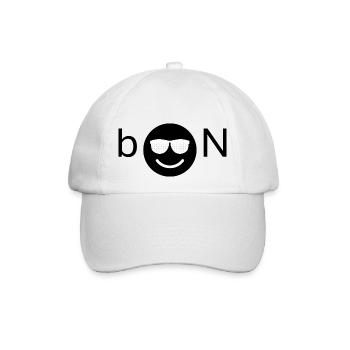 booN - Noob: Zeige deinen Humor! - Baseballkappe - Weiß/Weiß - Vorne