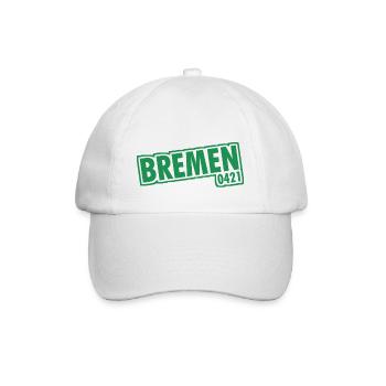 Bremen - 0421 - Vorwahl - Baseballkappe - Weiß/Weiß - Vorne