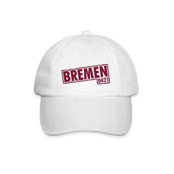Bremen - 0421 - Vorwahl - Baseballkappe - Weiß/Weiß - Vorne