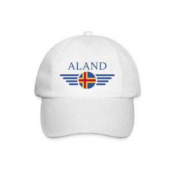 Ich liebe Åland, Eleganz Stil Design T-Shirt - Baseballkappe - Weiß/Weiß - Vorne