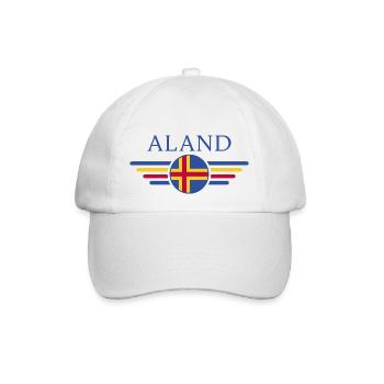 Ich liebe Åland, Eleganz Stil Design T-Shirt - Baseballkappe - Weiß/Weiß - Vorne