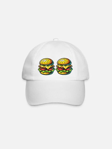 Hamburger - Baseballkappe - Weiß/Weiß
