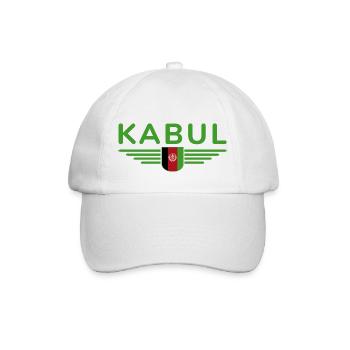 Kabul Design – Herz Afghanistans - Baseballkappe - Weiß/Weiß - Vorne