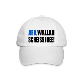 Afd wallah scheiss idee - Baseballkappe - Weiß/Weiß - Vorne