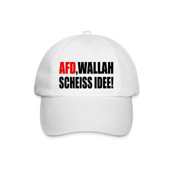 Afd wallah scheiss idee - Baseballkappe - Weiß/Weiß - Vorne