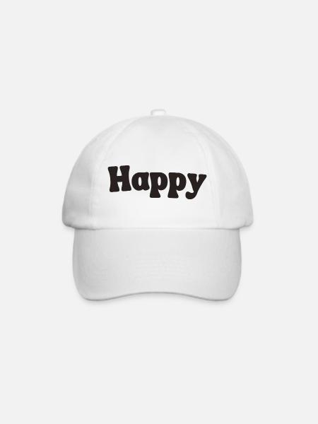 Happy - Baseballkappe - Weiß/Weiß