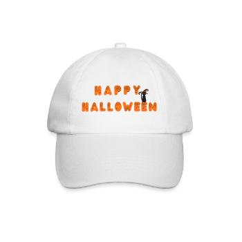 Happy Halloween Spinnennetz Schrift - Baseballkappe - Weiß/Weiß - Vorne