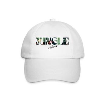 Jungle Vibes Tropischer Schriftzug - Baseballkappe - Weiß/Weiß - Vorne