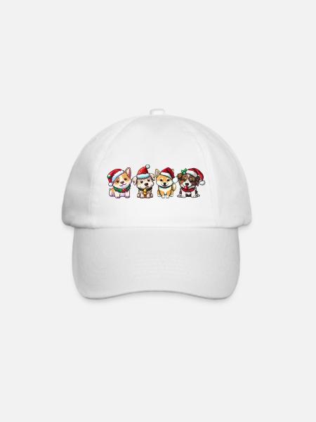 Hunde-Weihnachten - Baseballkappe - Weiß/Weiß