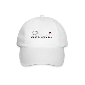 Mäht in Germany – Wortspiel Made in Germany - Baseballkappe - Weiß/Weiß - Vorne