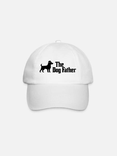 Der Hundevater Horizontale Fedora-Hundekunst - Baseballkappe - Weiß/Weiß