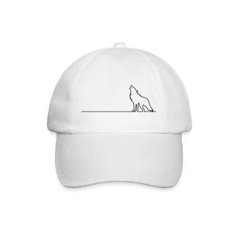 Wolf Outline - Baseballkappe - Weiß/Weiß - Vorne