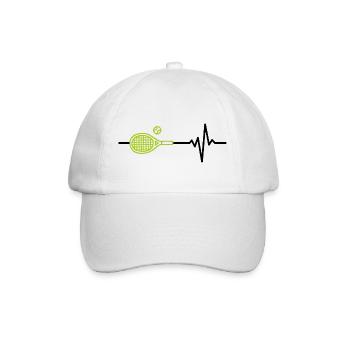 Tennis ist mein Leeben, Herzschlag, Court-Kämpfer - Baseballkappe - Weiß/Weiß - Vorne