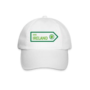 Irland-Straßenschild - Baseballkappe - Weiß/Weiß - Vorne