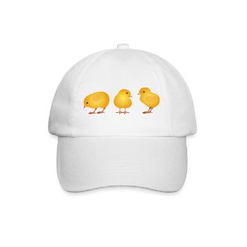 Küken – Niedliches Frühlings- und Ostermotiv - Baseballkappe - Weiß/Weiß - Vorne