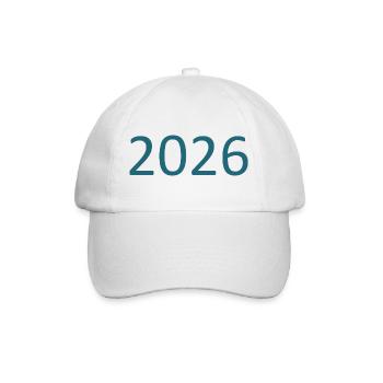 2026 Zahl Jahreszahl - Baseballkappe - Weiß/Weiß - Vorne