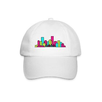 Edmonton City Skyline, River Valley Linienkunst - Baseballkappe - Weiß/Weiß - Vorne