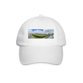 Panoramafeld mit Graben und Blumen - Baseballkappe - Weiß/Weiß - Vorne