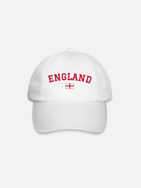 England Flagge Design Rot - Baseballkappe - Weiß/Weiß