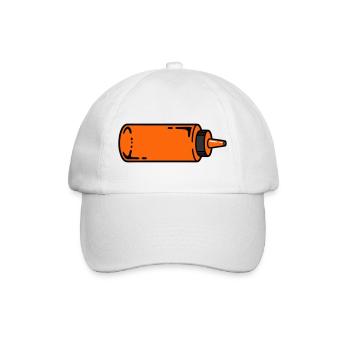Saucenflasche BBQ Grillen Ketchup Foodtruck - Baseballkappe - Weiß/Weiß - Vorne