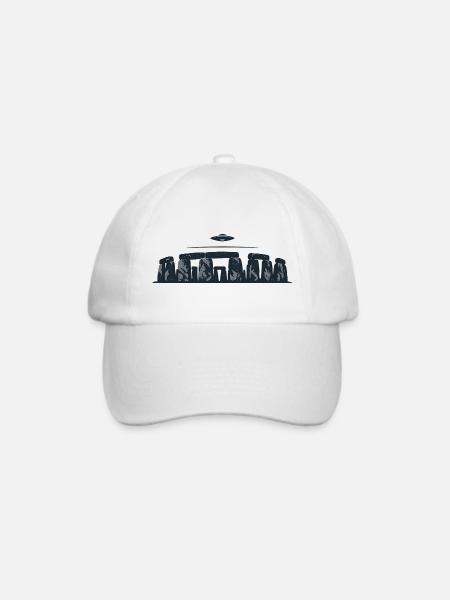 UFO-Steinkreis - Baseballkappe - Weiß/Weiß