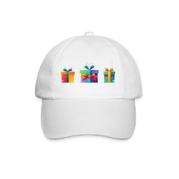 Regenbogen-Geschenkboxen Trio - Baseballkappe - Weiß/Weiß - Vorne