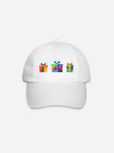 Regenbogen-Geschenkboxen Trio - Baseballkappe - Weiß/Weiß