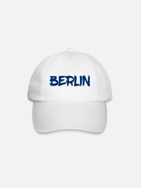 Berlin - Deutschland - Hauptstadt - Berliner Bär - Baseballkappe - Weiß/Weiß