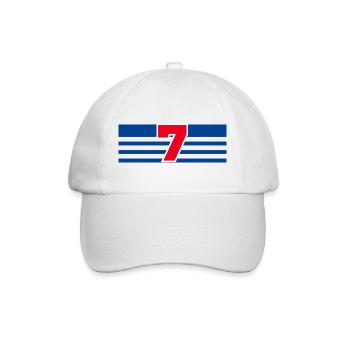 Nummer 7 Frankreich - Baseballkappe - Weiß/Weiß - Vorne