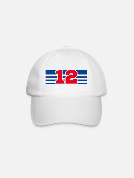 Nummer 12 Frankreich - Baseballkappe - Weiß/Weiß