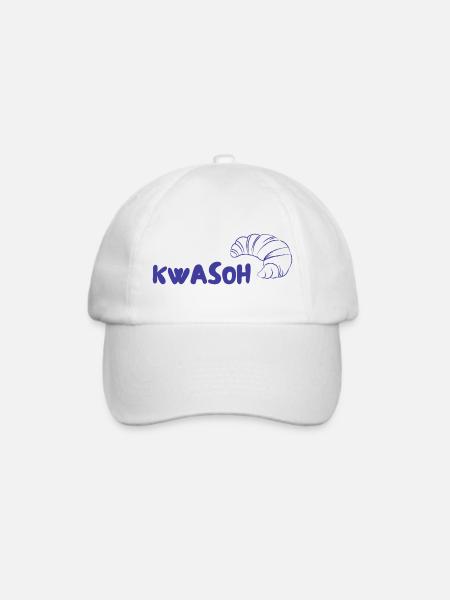 KWASOH Croissant Logo Print - Baseballkappe - Weiß/Weiß