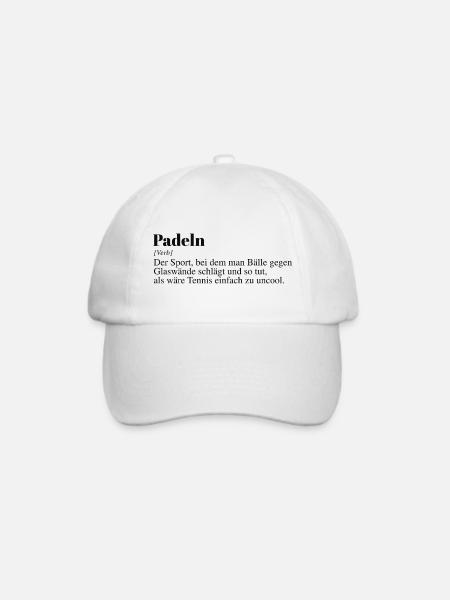 Padel Tennis Duden Spruch - Baseballkappe - Weiß/Weiß