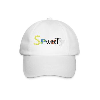 SPORTY - Sports Typography Design - Baseballkappe - Weiß/Weiß - Vorne
