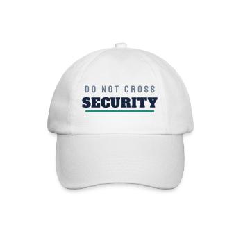 Security College Schriftzug - Türsteher Ordner - Baseballkappe - Weiß/Weiß - Vorne