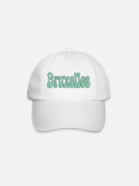 Brüsselgrüne Blasen - Baseballkappe - Weiß/Weiß