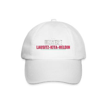 Unsere Lausitz‑Kita‑Heldin – Abschiedsgeschenk - Baseballkappe - Weiß/Weiß - Vorne