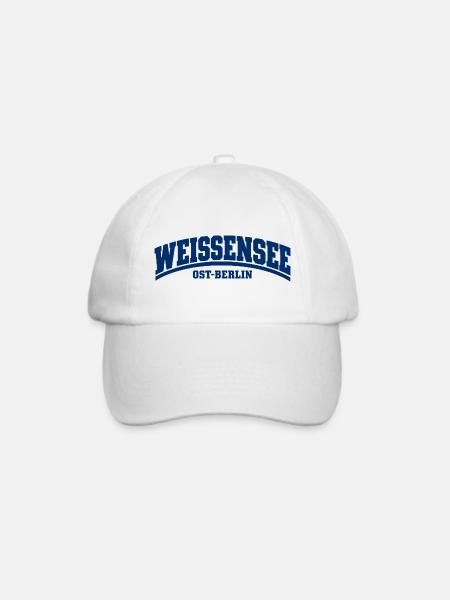 Weißensee - Ost-Berlin - Bezirk - Deutschland - Baseballkappe - Weiß/Weiß
