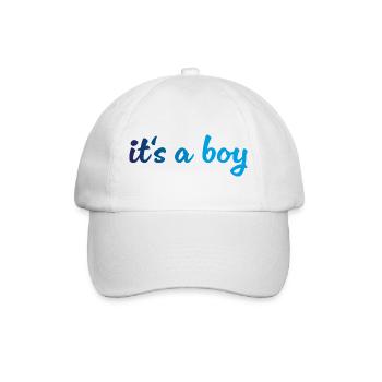 Its a Boy Gradient Blau - Baseballkappe - Weiß/Weiß - Vorne